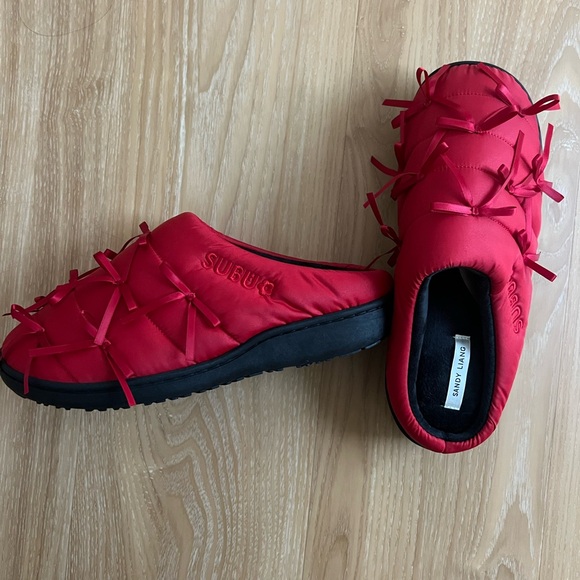Sandy Liang X Subu red bow slippers - Picture 2 of 5